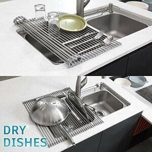 EMBATHER Dish Drain Rack Extra Large Multi purpose Stainless Steel